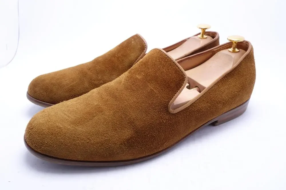 Duke + Dexter Shoes Mens Size 12 Brown Suede Loafers Slip On Handmade UK